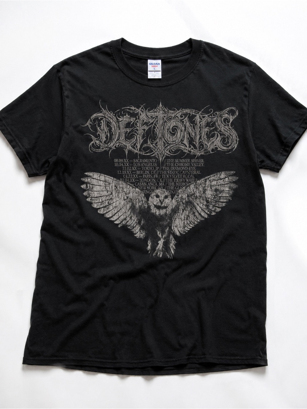 Gildan Black Short-Sleeve Band Graphic Tee